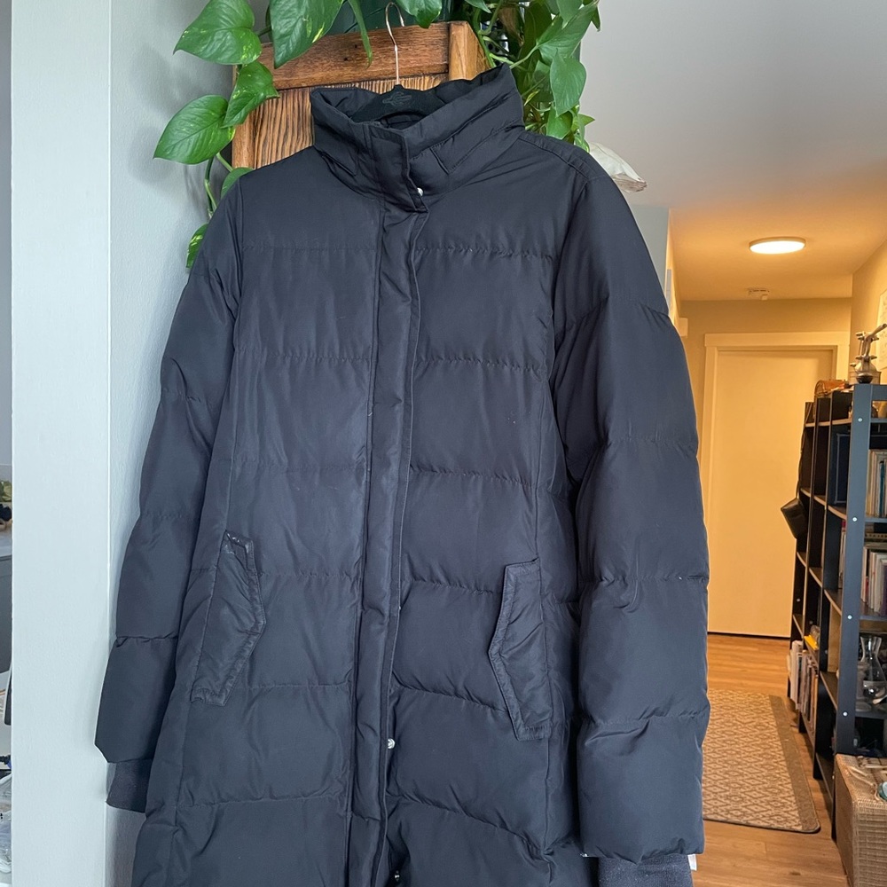 J.Crew Women’s Black Longline Puffer Coat